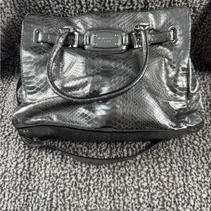 Michael Kors Silver Snakeskin Satchel